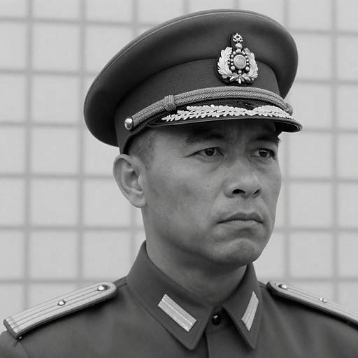 Military Officer Portrait in Black and White