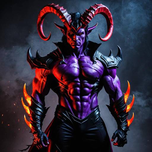 Fiery Red and Black Mephisto Cosplay Outfit