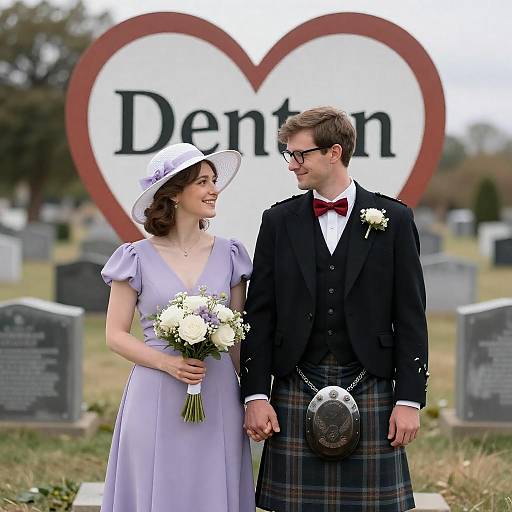 Romantic Cemetery Portrait of a Couple