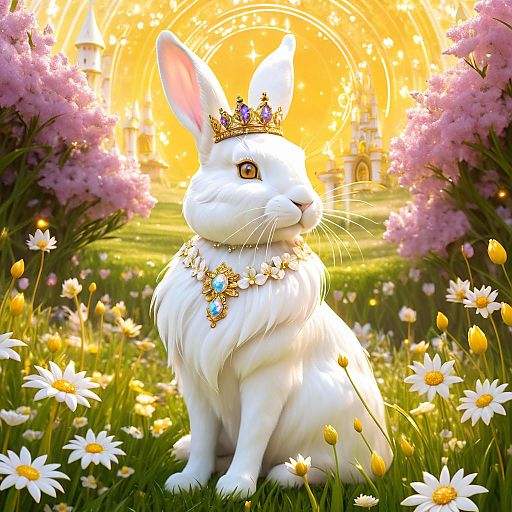 Regal Rabbit in a Floral Fantasy Regal Rabbit in a Floral Fantasy