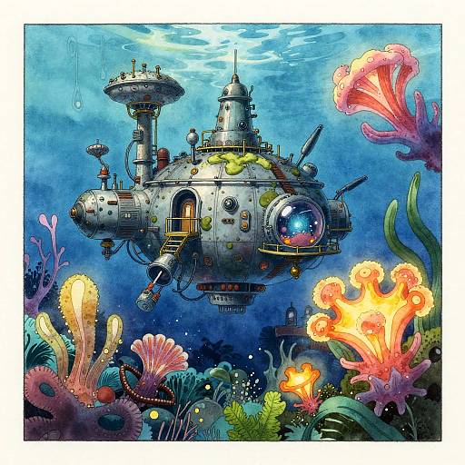 Futuristic Underwater Research Station