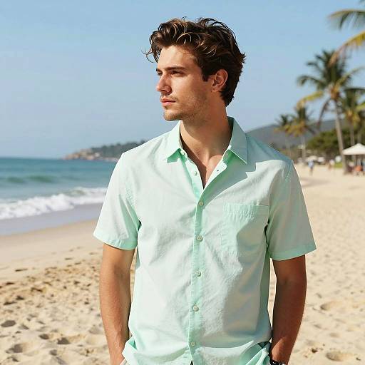 Fashionable Man at a Sunny Beach