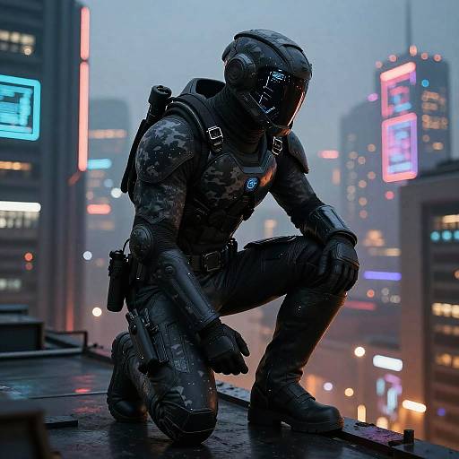 Futuristic Stealth Battle Suit