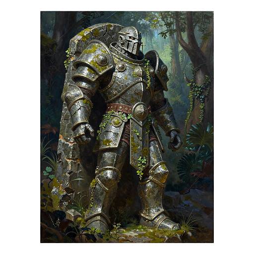 Ancient Stone Sentinel in Mystical Forest