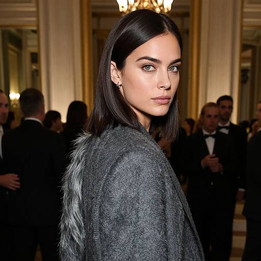 Cinematic Woman in Modern Formal Attire