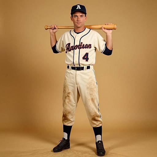 Photograph of a young male baseball player in a white 