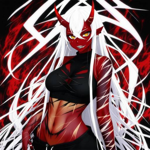 Illustration of Akumi (yoclesh), vyugen in the style of Fu-ta