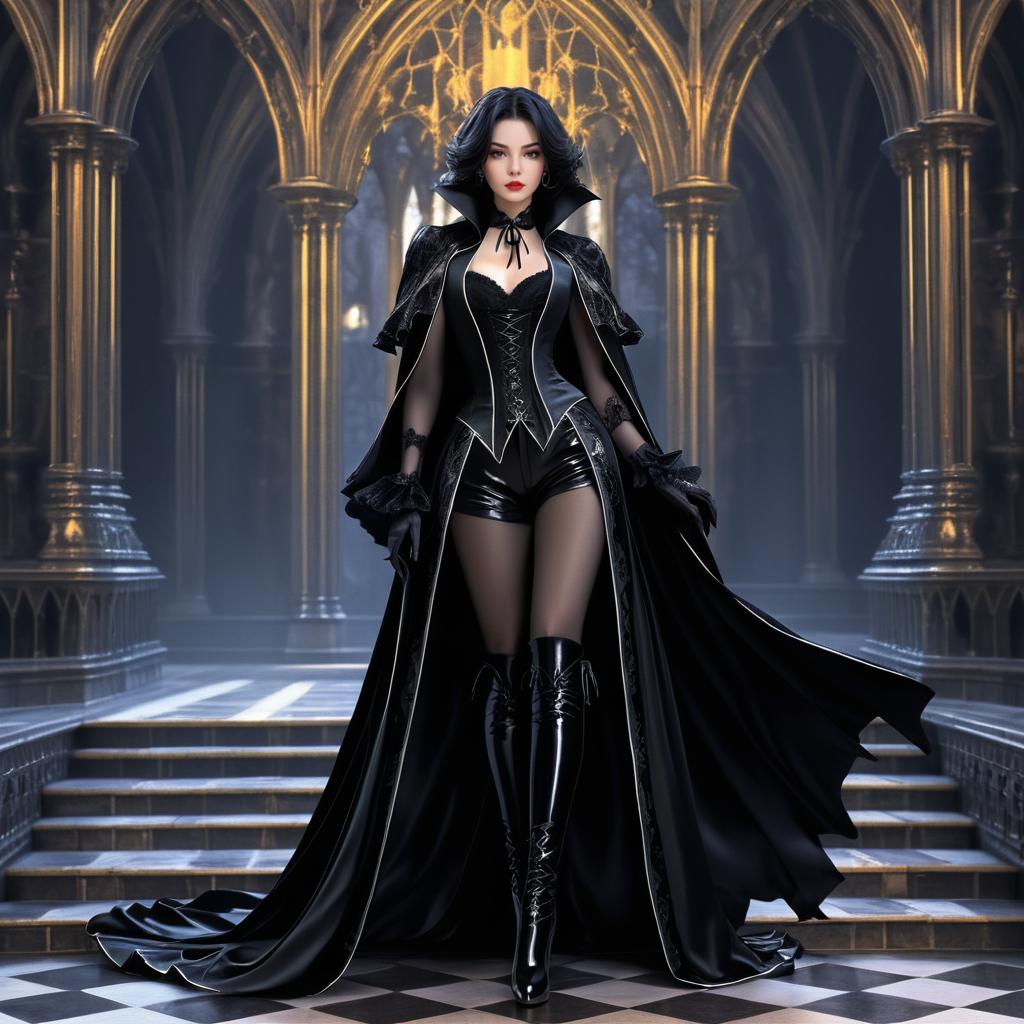 Elegant Vampire Adventure in Gothic Castle