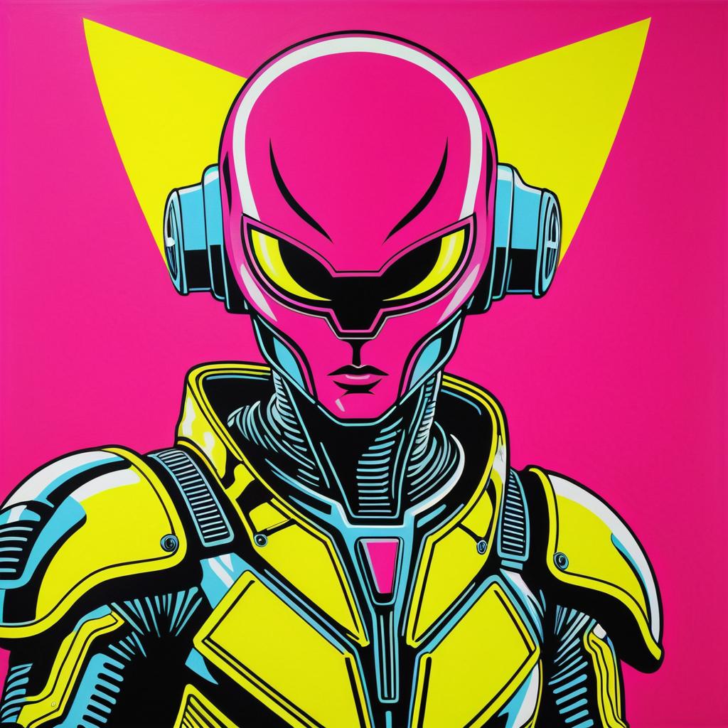 Futuristic Pop Art Alien Superhero