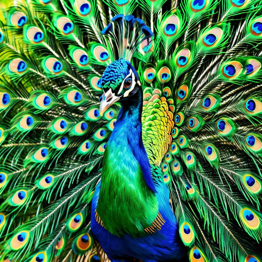 Vibrant Vector Peacock with Fierce Detail