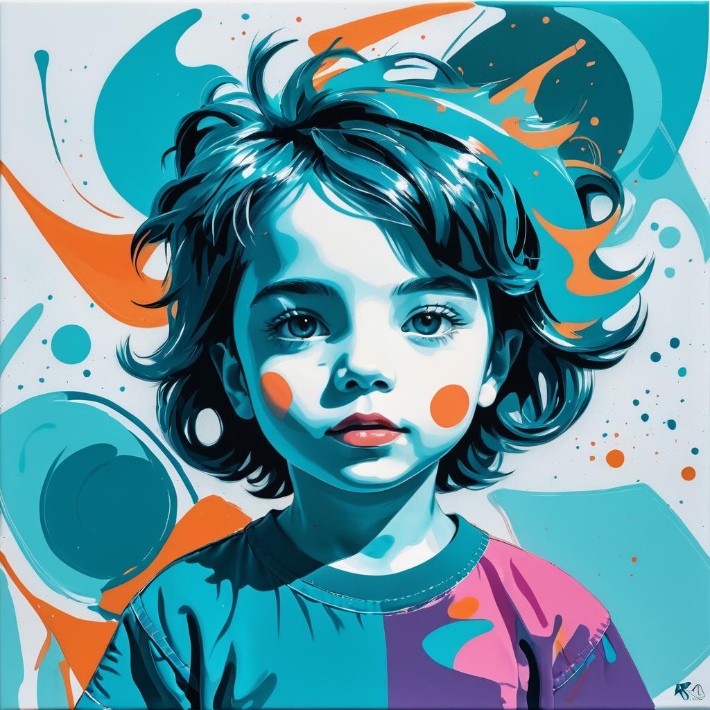 Vibrant Two-Tone Portrait of a Child