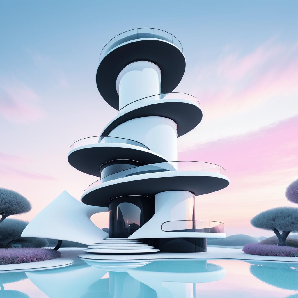 Surrealistic Floating Tower Dreamscape