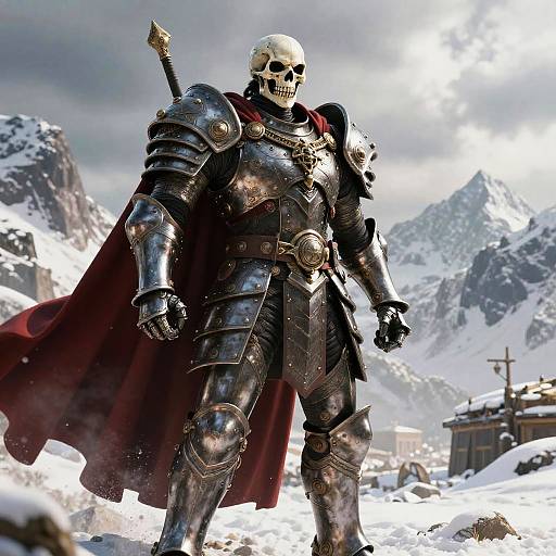 Skeletal Warrior in Metallic Armor