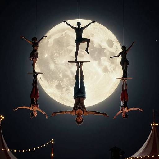 Surreal Upside-Down Circus Art