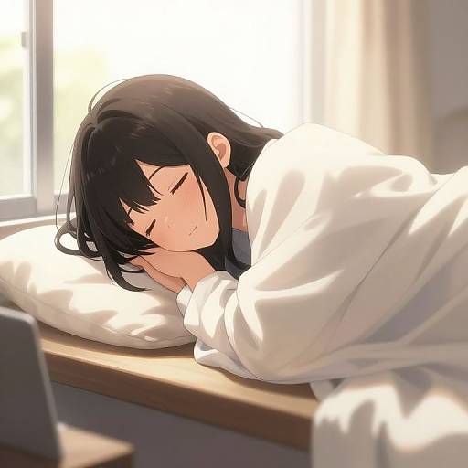Cozy Anime Girl Morning Scene