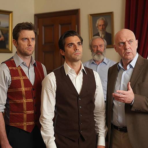 Four Unique Men in a Room Scene