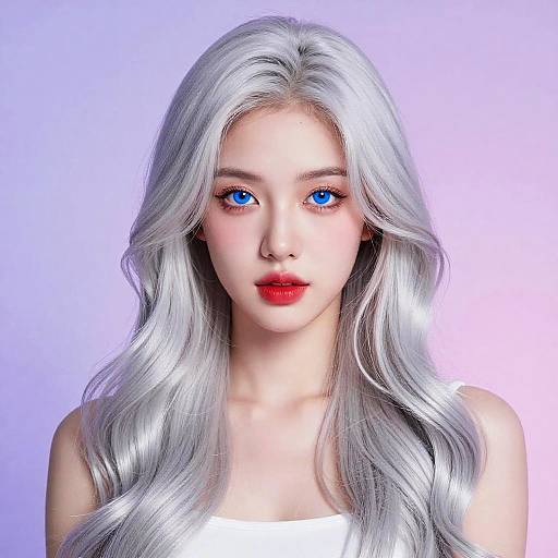 Elegant Silver-Haired Fantasy Portrait