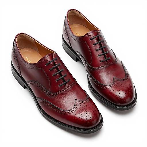 Dark Red Leather Wingtip Derby Brogues
