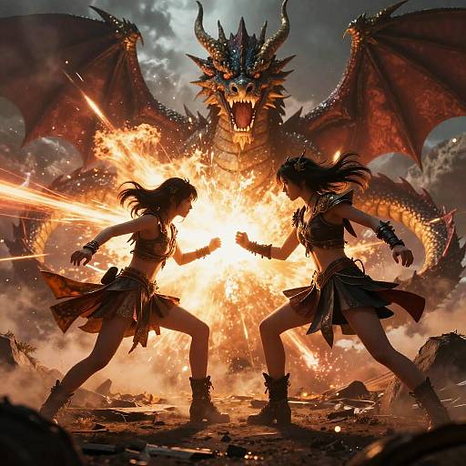 Epic Girl vs Dragon Battle
