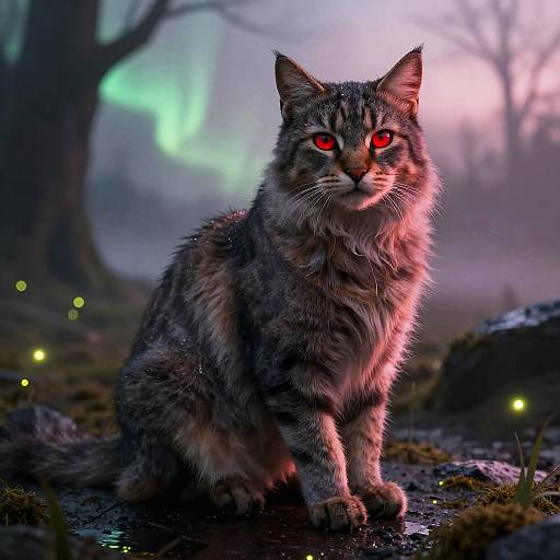 Fluffy Anthro Bobcat in Mystical Cave