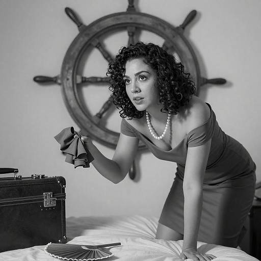 Elegant Woman in Nautical Setting