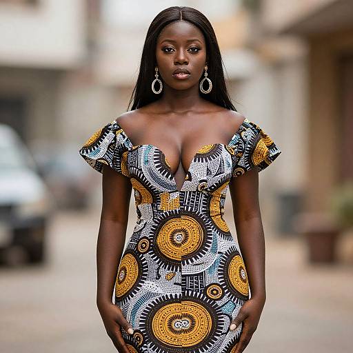 Stylish Dark-Skinned African Woman