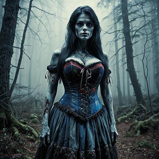 Female Zombie in Enchanted Forest
