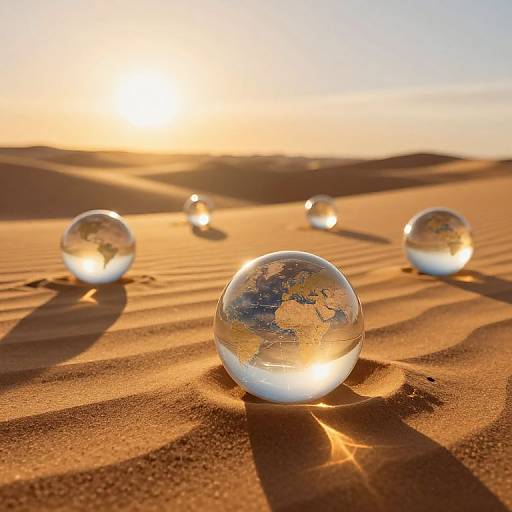 Radiant Desert with Translucent Globes