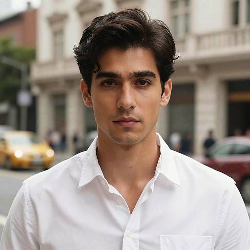 Handsome Man in City Background