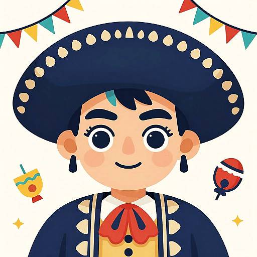 Mexican Folk Art Character Illustration