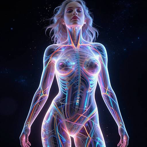 Abstract Invisible Woman with Neon Glow