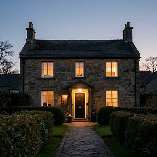 Moonlit Yorkshire Home at Twilight