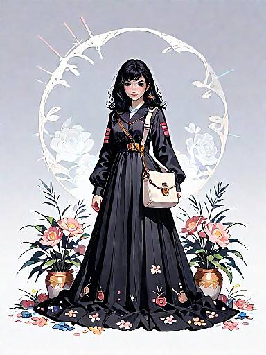 Bohemian Paisley Woman Full-Body Shot