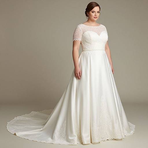 Elegant Lace Bridal Gown for Plus-Size