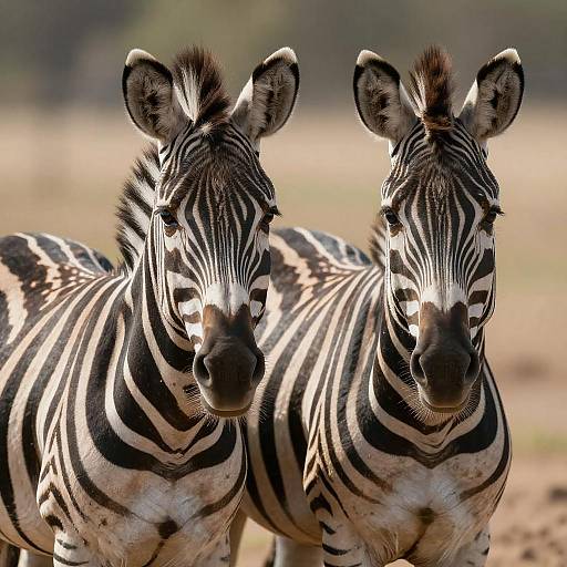 Two Striking Zebras in Bold Contrast