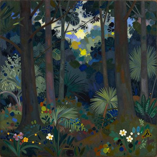 Expressionist Beautiful Forest Landscape