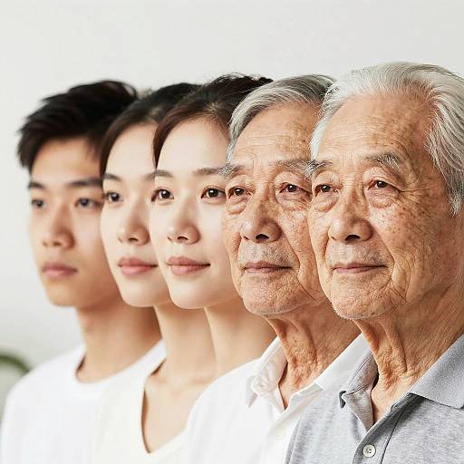 AI Facial Aging Timeline Portrait