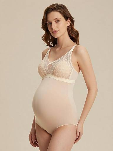 Ivory Maternity Lingerie Editorial Portrait