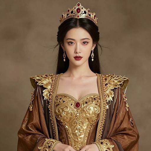 Ornate Gold and Brown Queen