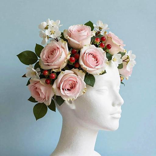 Floral Mannequin Head Profile