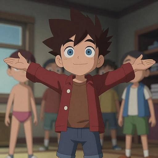 Dynamic Scene of Animated Characters in Room