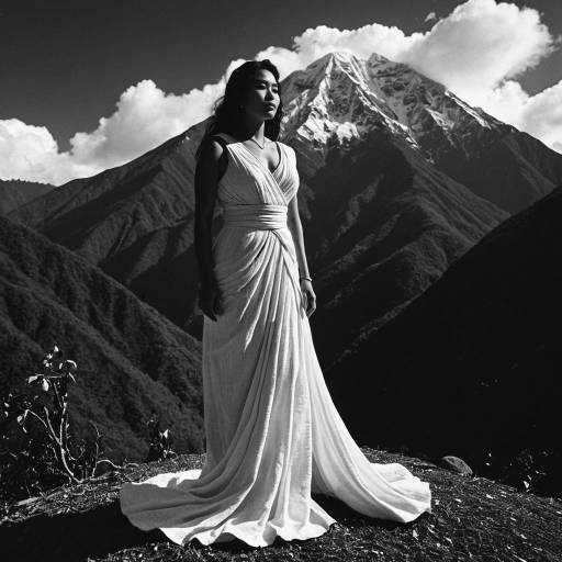 Goddess of Mountains in White Dress