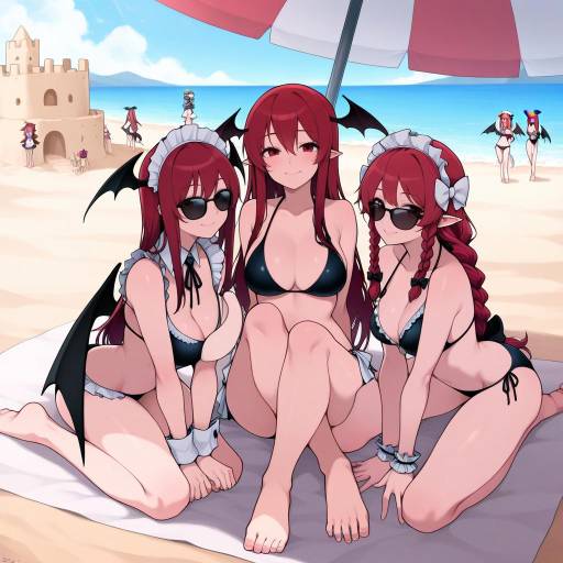 Beach Day Fun with Winged Maidens