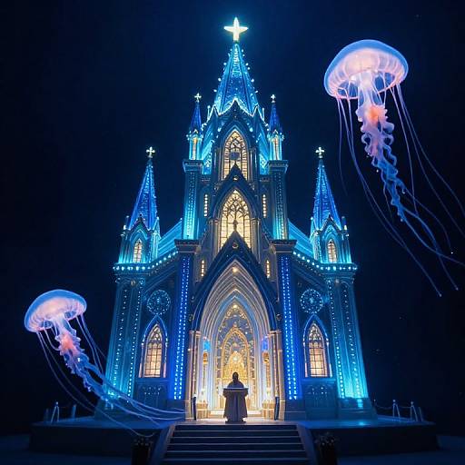 Bioluminescent Jellyfish Cathedral