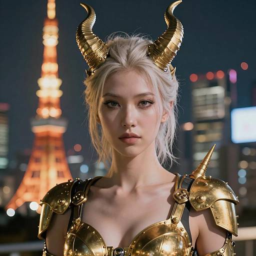 Epic Cyberpunk Portrait of a Devil Woman