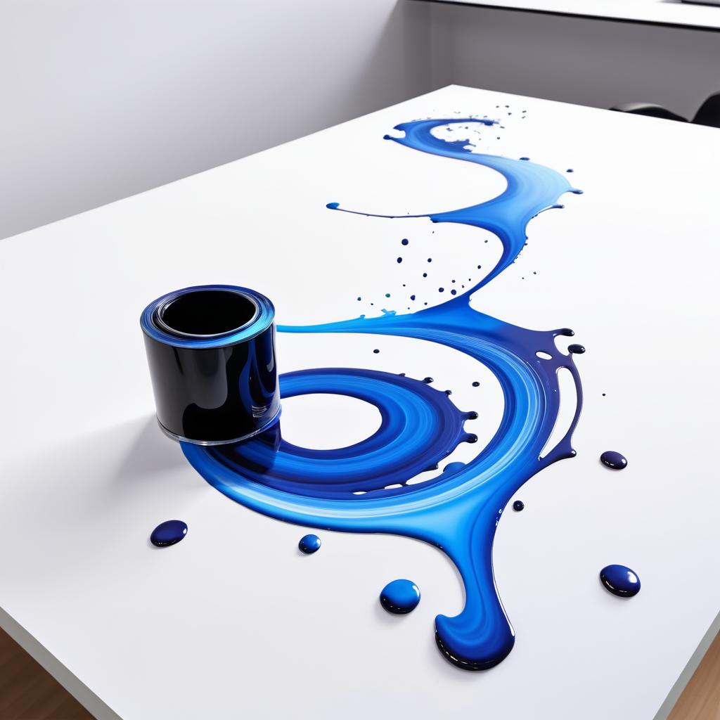 Realistic Ink Spill Abstract Swirl