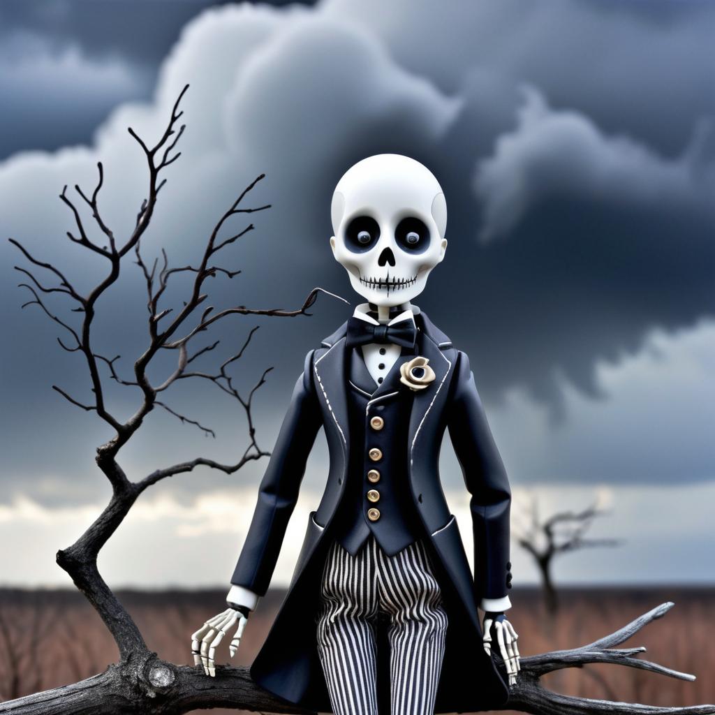 Tim Burton-Inspired Haunted Doll Art