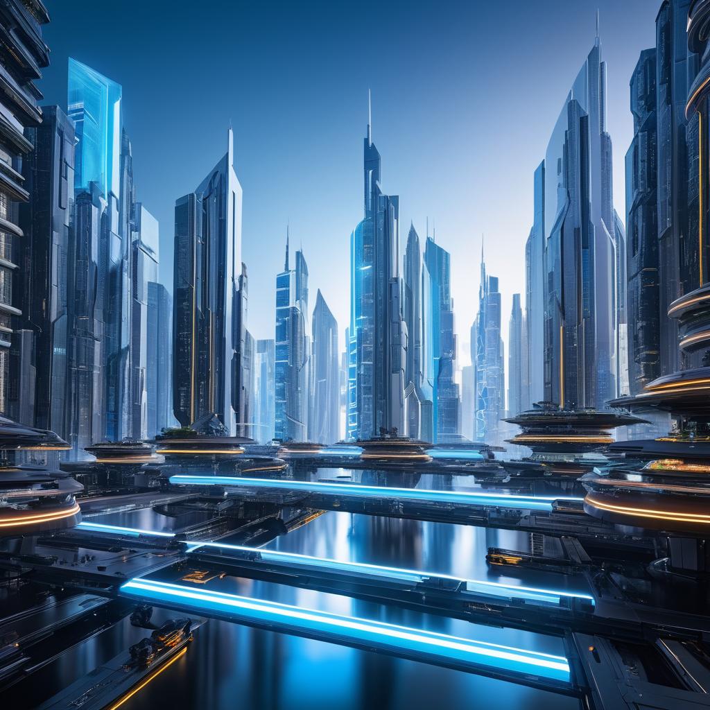 Futuristic Cityscape Created by Sci-Fi Robots