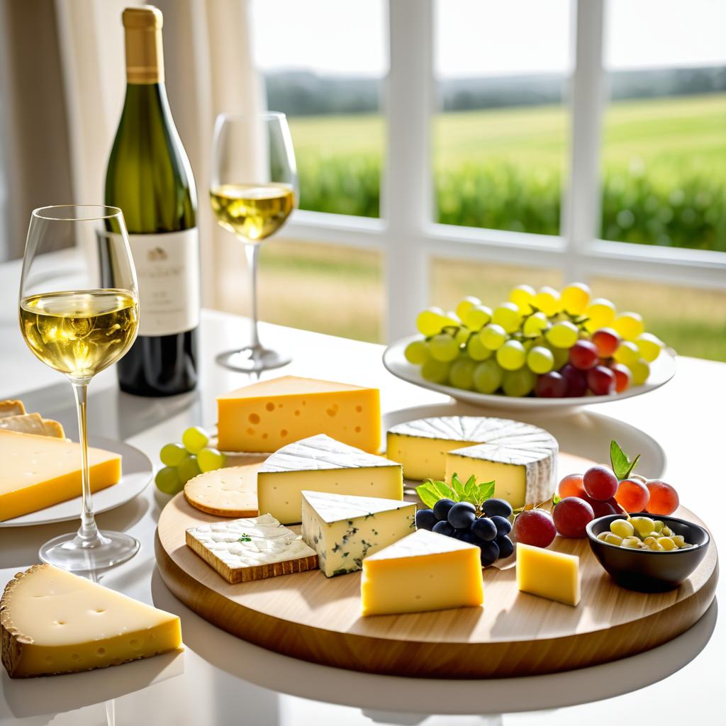 Elegant Cheese Platter in Bright Light