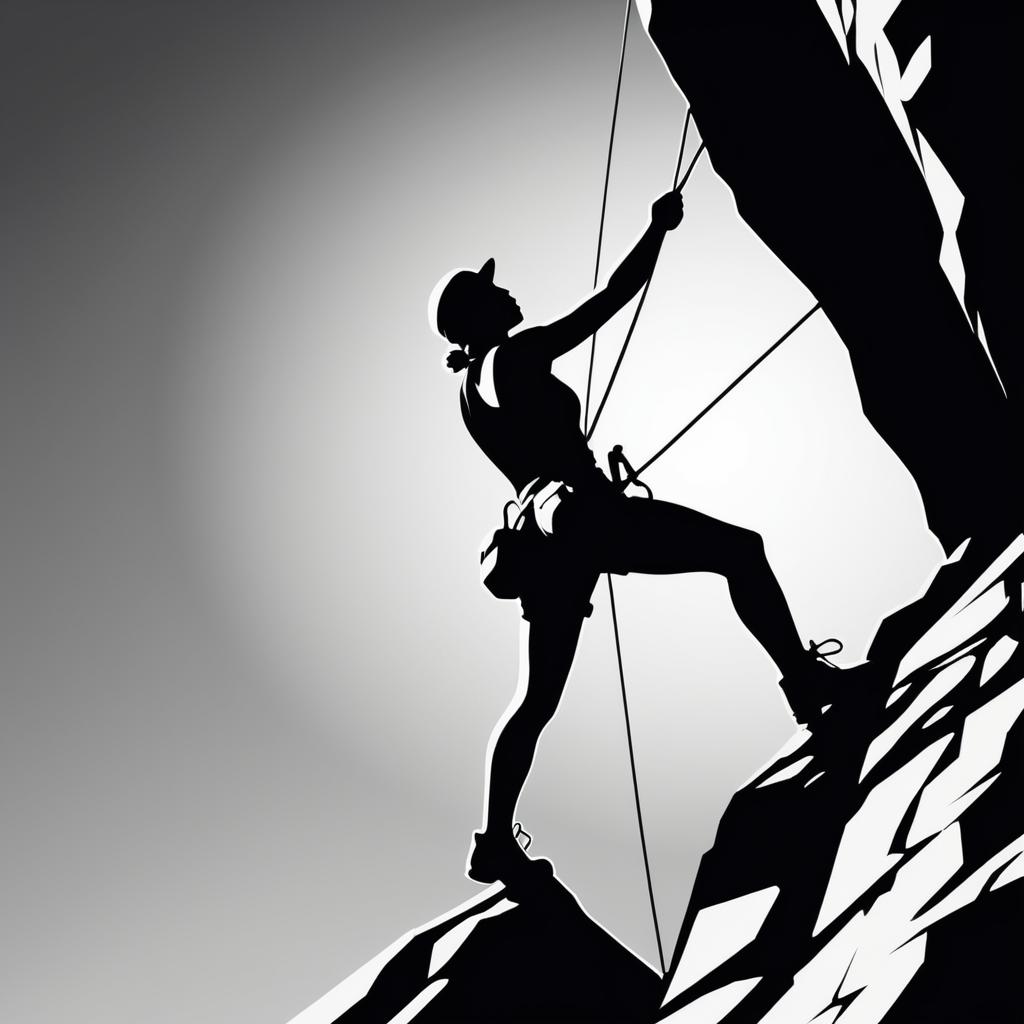 Bold Black and White Rock Climbing Poster